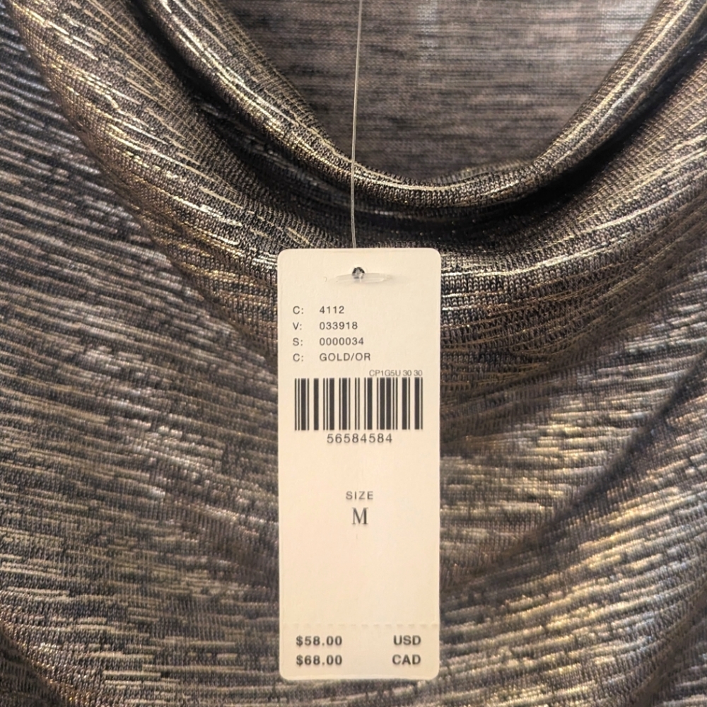 Anthropologie Brida shimmer tank in silver/gold, M - Picture 4 of 4